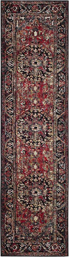 SAFAVIEH Vintage Hamadan Collection Runner Rug - 2'3" x 12', Red & Multi, Oriental Traditional Persian Design, Non-Shedding & Easy Care, Ideal for High Traffic Areas in Living Room, Bedroom (VTH215A)