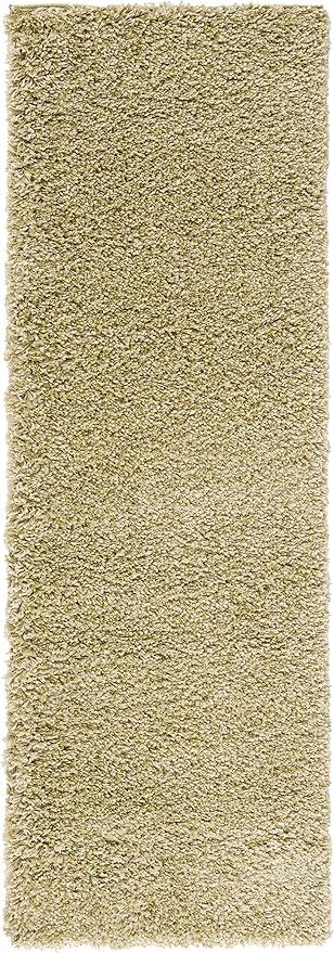 SAFAVIEH Santa Monica Shag Collection Area Rug - 2'3" x 9' Runner, Green, Non-Shedding & Easy Cleaning, Plush Thick Pile, Ideal for Living Room, Hallway, Foyer, Entryway, Bedroom (SGN725-5252)