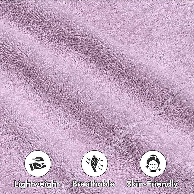 Face Towels Pack of 12 – 100% Cotton Wash Cloths (12x12 inch) – Soft, Quick Dry & Highly Absorbent Hand Towels for Bathroom, Spa, Gym, Kitchen and for Daily Use - (Lilac)