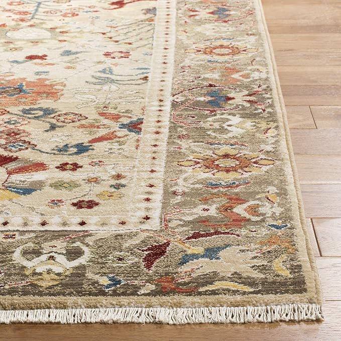 SAFAVIEH Kashan Collection Accent Rug - 3'3" x 4'1, Beige & Taupe, Traditional Oriental Design, Non-Shedding & Easy Care, Ideal for High Traffic Areas in Entryway, Living Room, Bedroom (KSN303K)
