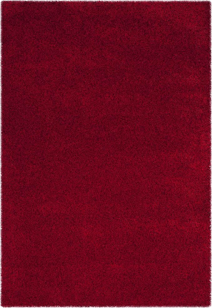 SAFAVIEH Santa Monica Shag Collection 3' x 5' Red SGN725 Solid Non-Shedding Living Room Bedroom Dining Room Entryway Plush 2-inch Thick Area Rug