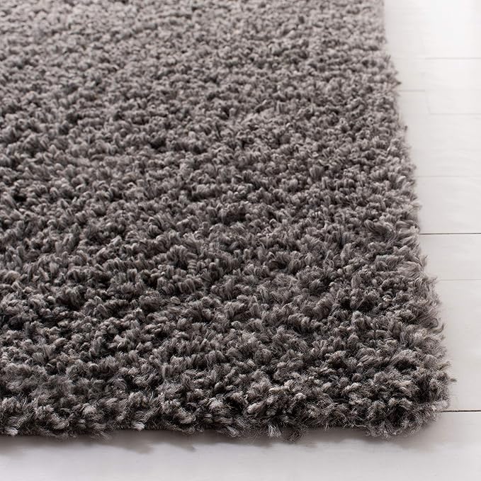 SAFAVIEH August Shag Collection Runner Rug - 2' x 7', Grey, Solid Design, Non-Shedding & Easy Care, 1.5-inch Thick Ideal for High Traffic Areas in Living Room, Bedroom (AUG200F)