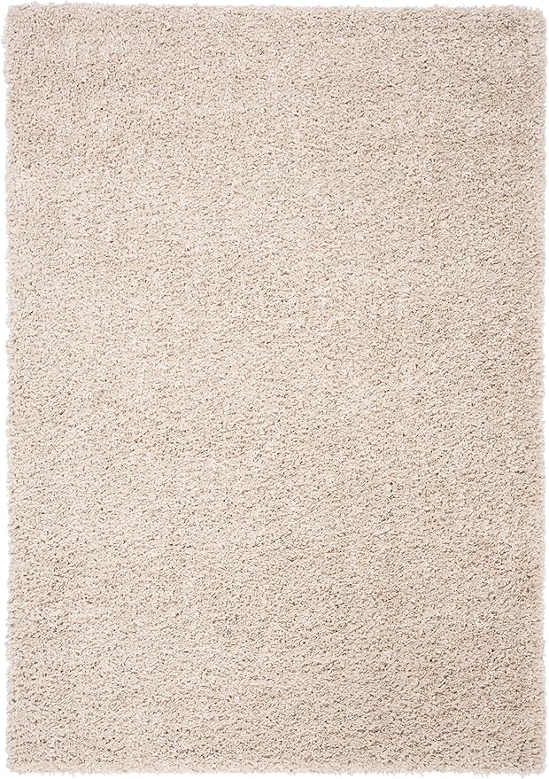 SAFAVIEH August Shag Collection Accent Rug - 4' x 6', Beige, Solid Design, Non-Shedding & Easy Care, 1.5-inch Thick Ideal for High Traffic Areas in Entryway, Living Room, Bedroom (AUG200D)