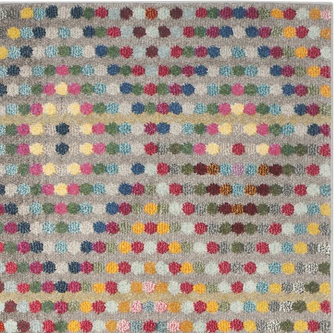 SAFAVIEH Monaco Collection Area Rug - 5'1" x 7'7", Multi & Beige, Boho Diamond Design, Non-Shedding & Easy Care, Ideal for High Traffic Areas in Living Room, Bedroom (MNC204F)