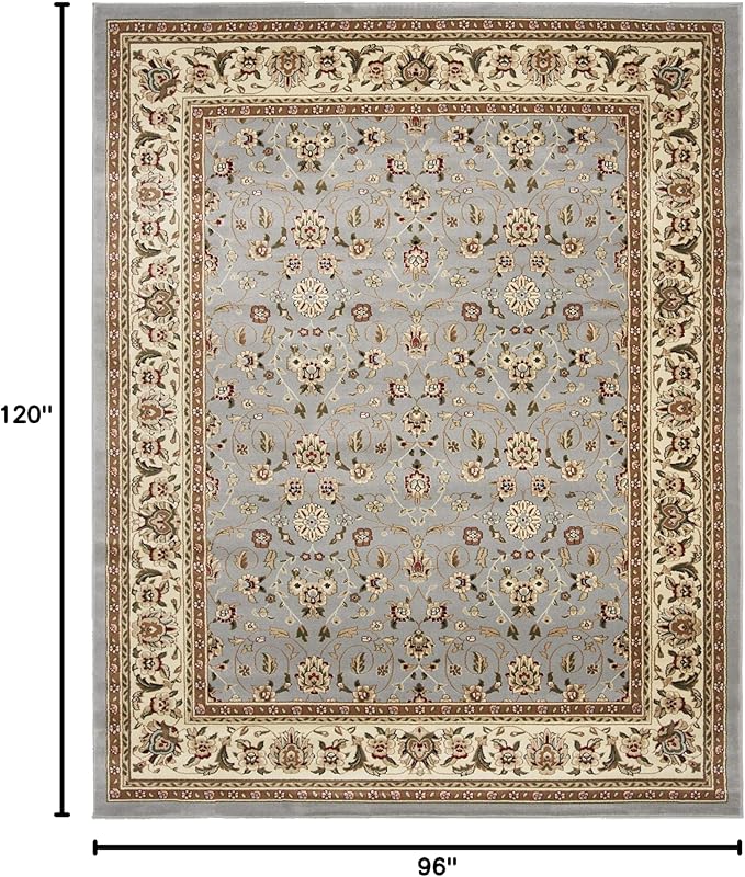 SAFAVIEH Lyndhurst Collection Area Rug - 8' x 10', Light Blue & Ivory, Traditional Oriental Design, Non-Shedding & Easy Care, Ideal for High Traffic Areas in Living Room, Bedroom (LNH312B)
