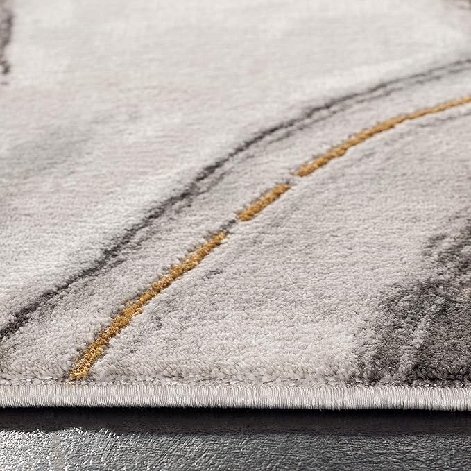 SAFAVIEH Craft Collection X-Large Area Rug - 12' x 15', Grey & Gold, Modern Abstract Design, Non-Shedding & Easy Care, Ideal for High Traffic Areas in Living Room, Bedroom (CFT819F)