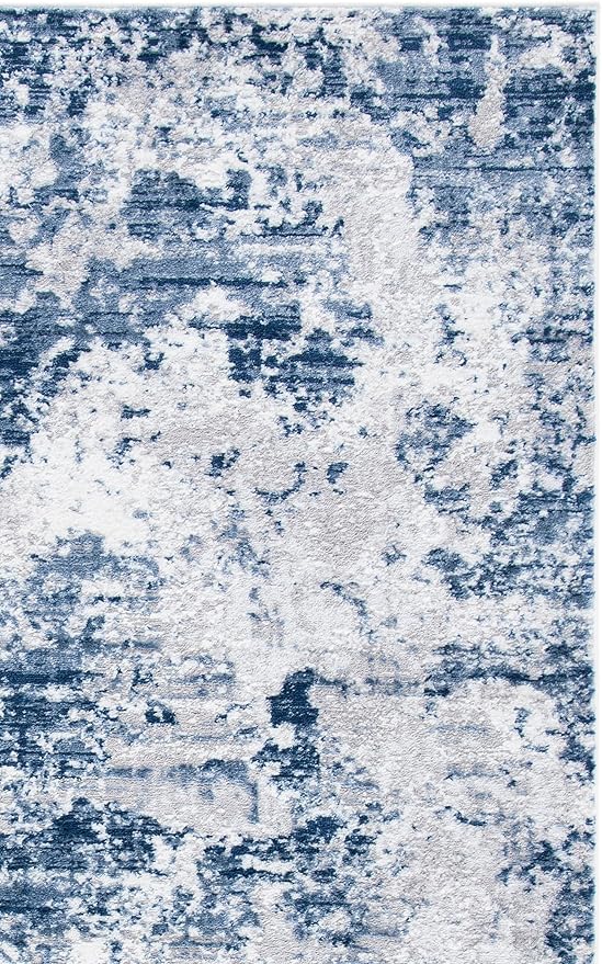 SAFAVIEH Amelia Collection Accent Rug - 2'2" x 4', Navy & Grey, Modern Abstract Design, Non-Shedding & Easy Care, Ideal for High Traffic Areas in Entryway, Living Room, Bedroom (ALA705N)