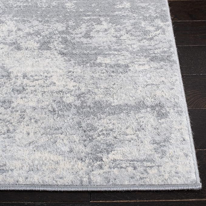 SAFAVIEH Brentwood Collection Runner Rug - 2' x 20', Grey & Ivory, Modern Abstract Design, Non-Shedding & Easy Care, Ideal for High Traffic Areas in Living Room, Bedroom (BNT822H)