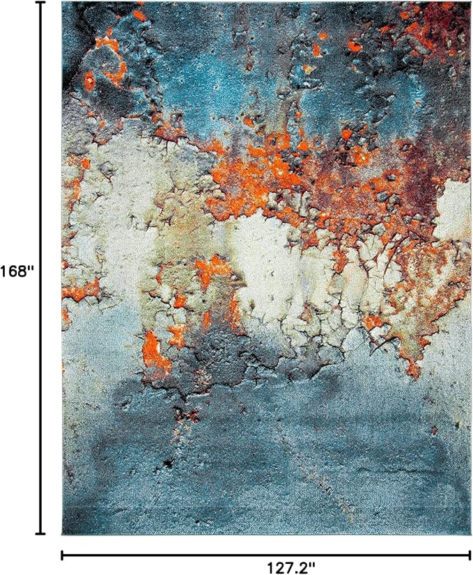 SAFAVIEH Glacier Collection Area Rug - 10'6" x 14', Blue & Multi, Modern Abstract Design, Non-Shedding & Easy Care, Ideal for High Traffic Areas in Living Room, Bedroom (GLA125B)