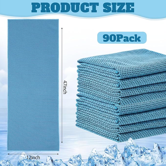 Cooling Towel Bulk - Neck & Face Cool Chilly Towels Microfiber Breathable Sport Sweat Rag for Gym, Yoga, Travel, Camping, Running, Outdoor