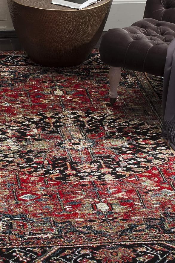 SAFAVIEH Vintage Hamadan Collection X-Large Area Rug - 11' x 15', Red & Multi, Oriental Persian Design, Non-Shedding & Easy Care, Ideal for High Traffic Areas in Living Room, Bedroom (VTH215A)