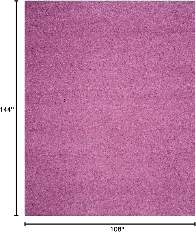 SAFAVIEH Santa Monica Shag Collection 9' x 12' Pink SGN725 Solid Non-Shedding Living Room Bedroom Dining Room Entryway Plush 2-inch Thick Area Rug