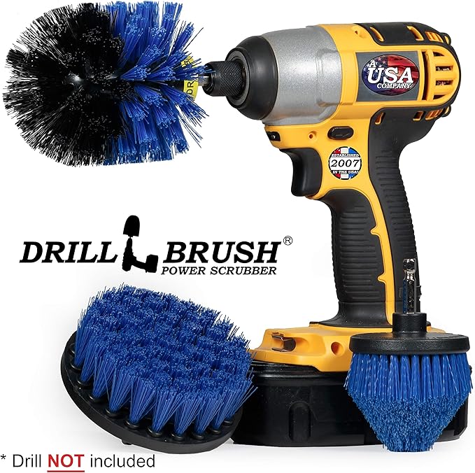Drill Brush Aquatic Cleaning Brush Set - Fish Tank Accessories - Boat Accessories - Aquarium Scrubbing Kit - Swimming Pool Brushes - Pool Cleaning Household Set - Fish Tank Cleaner - Cleans Boat Seats