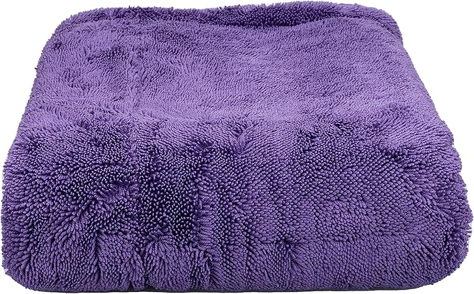 24" x 36" Universal Purple Duo Twisted Microfiber Towel (1200GSM) – Large, Plush, Rinse-Free Double-Sided Drying Towel – Super Absorbent Microfiber for Drying