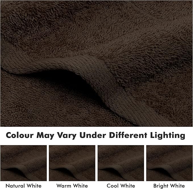 100% Cotton Hand Towels for Bathroom – Soft & Absorbent Towel Set– Pack of 6 Small Towel (34x20in) – Quick Dry Luxury Cotton Hand Towels – Dark Brown