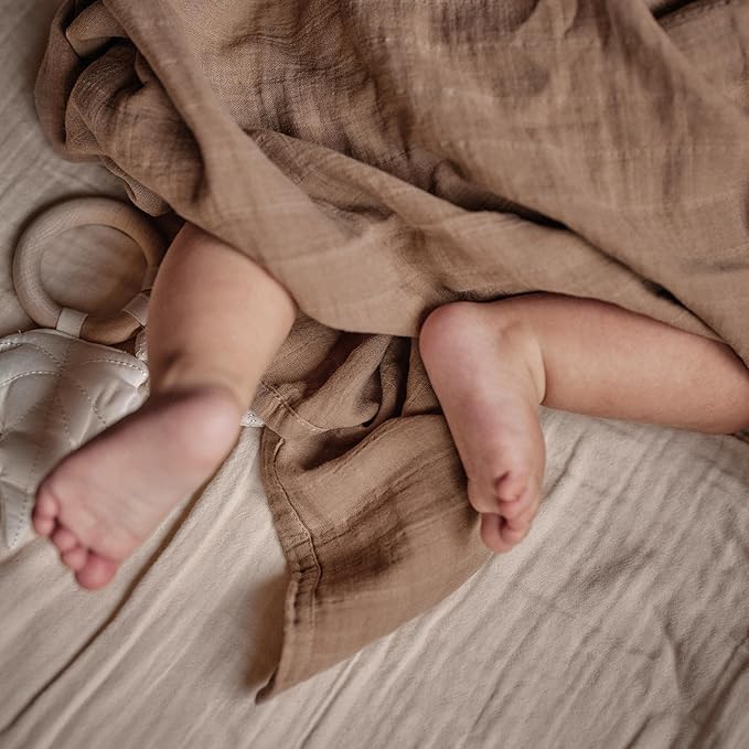 Baby Swaddle – Organic Cotton Muslin Baby Swaddles for Newborns 47” x 47” (Natural)