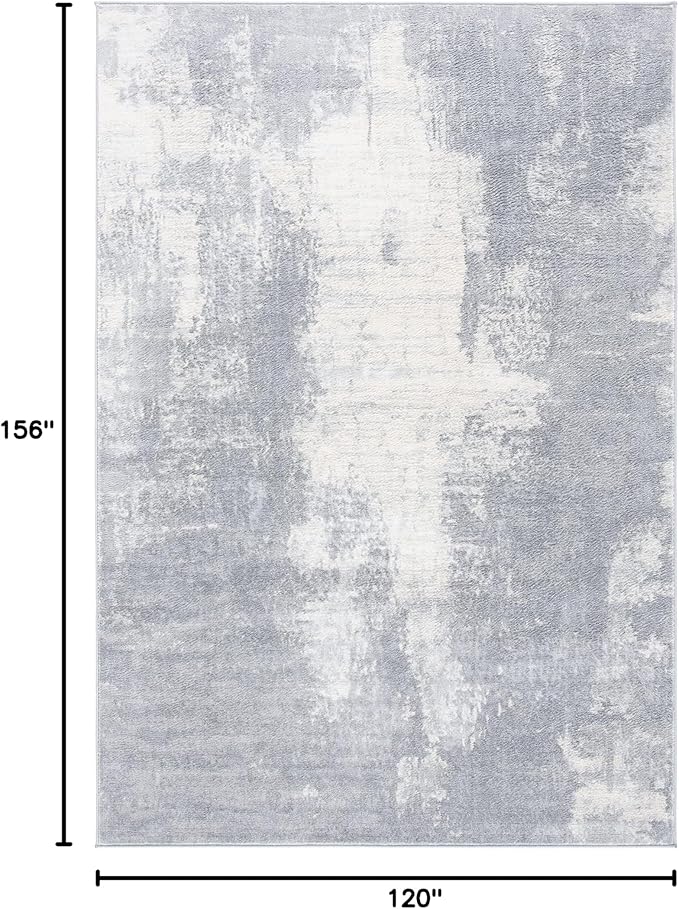 SAFAVIEH Jasper Collection Area Rug - 10' x 13', Light Grey & Ivory, Modern Abstract Design, Non-Shedding & Easy Care, Ideal for High Traffic Areas in Living Room, Bedroom (JSP101F)
