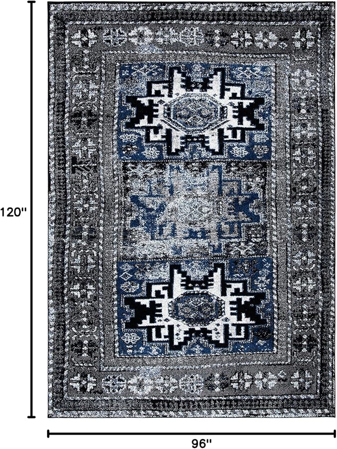 SAFAVIEH Area Rug 8x10 - Vintage Hamadan Collection - Large - Grey & Blue, Oriental Traditional Persian Design, Non-Shedding & Easy Cleaning, Ideal for Living Room, Bedroom, Dining Space (VTH213F)