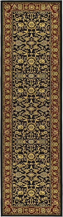 SAFAVIEH Lyndhurst Collection Runner Rug - 2'3" x 22', Black & Red, Traditional Oriental Design, Non-Shedding & Easy Care, Ideal for High Traffic Areas in Living Room, Bedroom (LNH212G)