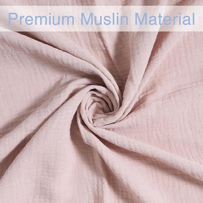 Meracorallo Muslin Swaddle Blanket, 100% Cotton Receiving Blanket Soft and Breathable Swaddle Wrap for Baby Boys and Girls, Blush