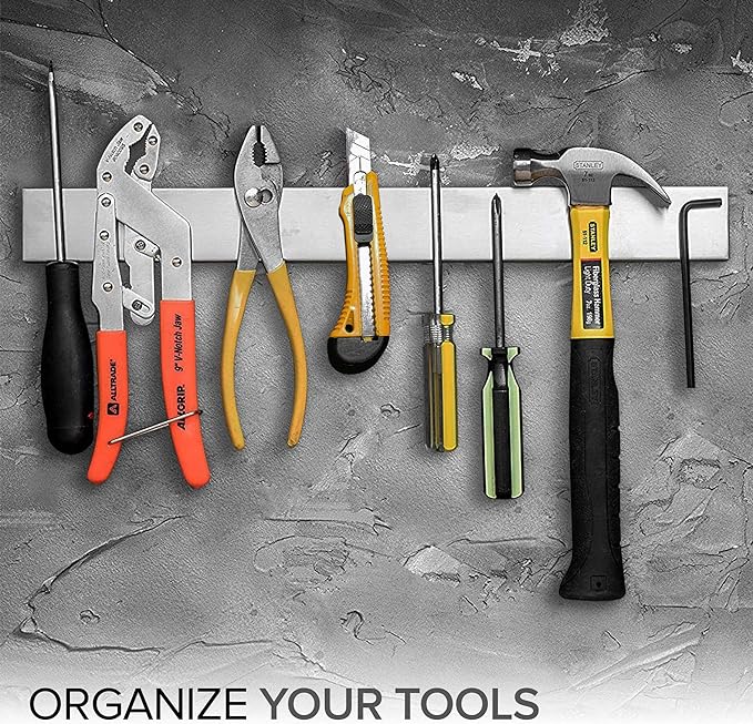 Modern Innovations 18 Inch Stainless Steel Magnetic Knife Bar - Use as Knife Holder, Rack, Strip, Kitchen Utensil and Tool Holder