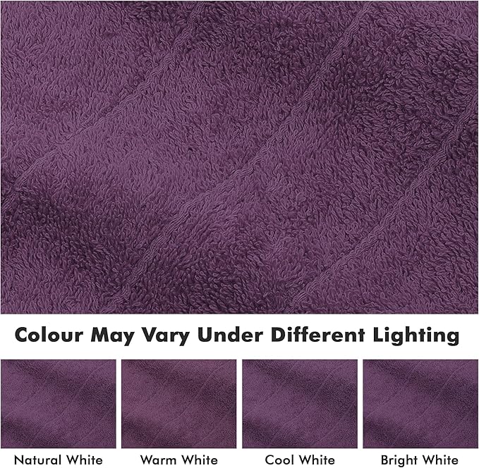 Bath Towels Set of 4 – 100% Cotton Dark Purple Extra Large Towels for Bathroom, Spa Use (55x28 in) – Super Soft and Quick Dry Large Bath Sheets for Adults