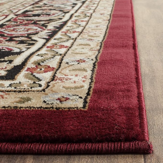 SAFAVIEH Lyndhurst Collection Area Rug - 8' x 11', Red & Black, Traditional Oriental Design, Non-Shedding & Easy Care, Ideal for High Traffic Areas in Living Room, Bedroom (LNH330B)