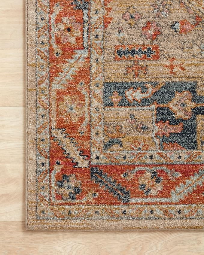 Loloi Jocelyn Collection JOC-01 Sand/Multi 9'-6" x 12'-6" .38" Thick Area Rug