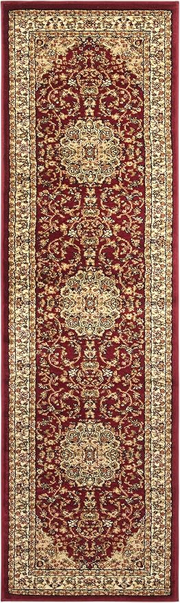 SAFAVIEH Lyndhurst Collection Runner Rug - 2'3" x 16', Red & Ivory, Traditional Oriental Medallion Design, Non-Shedding & Easy Care, Ideal for High Traffic Areas in Living Room, Bedroom (LNH222B)