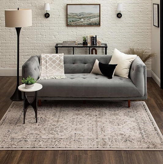 Mohawk Home Kinston Traditional Ornamental Beige 3' x 5' Area Rug Perfect for Kitchen, Living Room, Dining Room