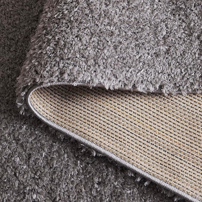 SAFAVIEH Lindsay Shag Collection Area Rug - 9' x 12', Dark Grey, Contemporary Design, Ideal for High Traffic Areas in Living Room, Bedroom & Dining Room (LNS560G-9)