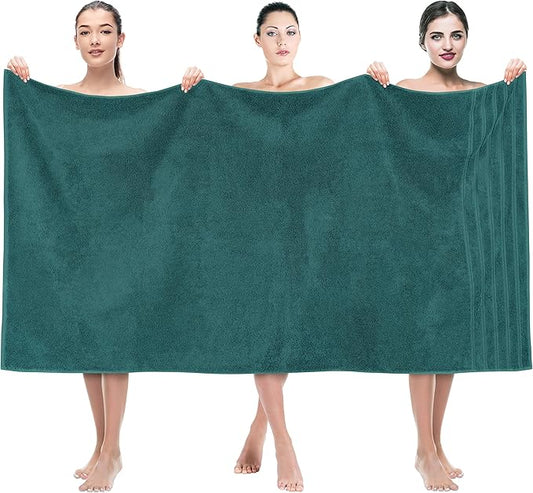 American Soft Linen 35x70 Jumbo Large Bath Towel, 600 GSM 100% Cotton Turkish Bath Sheet, Oversized Luxury Bath Towel for Bathroom Beach and Pool, Teal