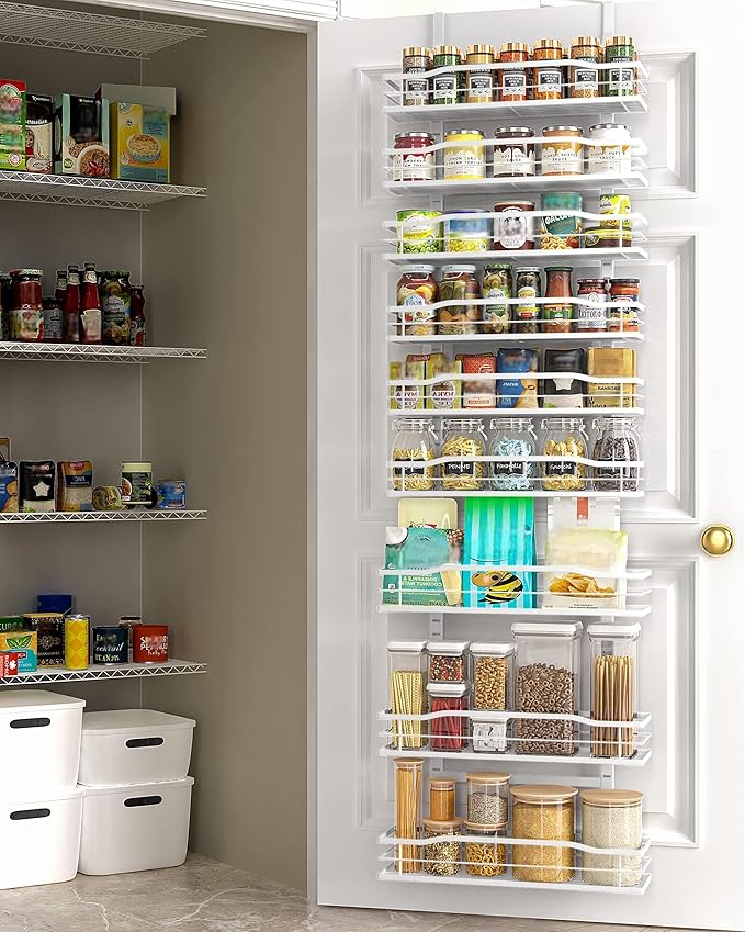 9-Tier Over Door Pantry Organizer - Drill-Free Storage for Small Kitchens