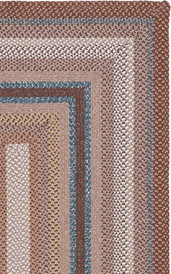 SAFAVIEH Washable Rug Outdoor Braided Collection - 10' x 14', Brown & Multi, Handmade & Reversible, Non-Shedding & Easy to Clean, Ideal for Patio, Backyard, Deck, Mudroom (BRD313A)