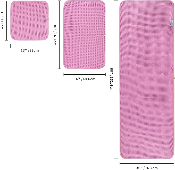 430 GSM Microfiber Quick Dry Lint Free Oversize Bath Towel Set, 6 Piece (Waffle Weave)