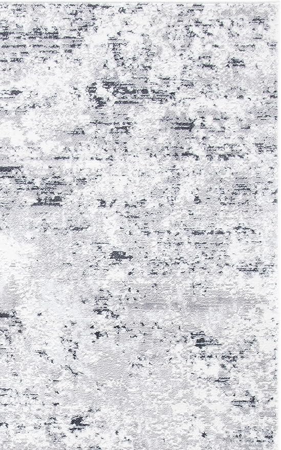 SAFAVIEH Amelia Collection Runner Rug - 2'2" x 10', Grey & Ivory, Modern Abstract Design, Non-Shedding & Easy Care, Ideal for High Traffic Areas in Living Room, Bedroom (ALA705G)