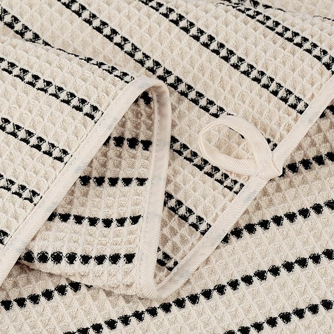 430 GSM Microfiber Oversize Quick Dry Lint Free Bath Towel, 60 x 30 in, 4 Pack (Waffle Weave)