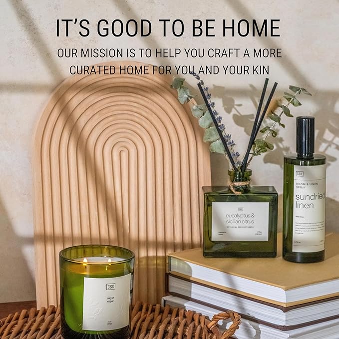 Reed Diffuser with Dried Flowers - Santal Woods Scent for Home & Bathroom