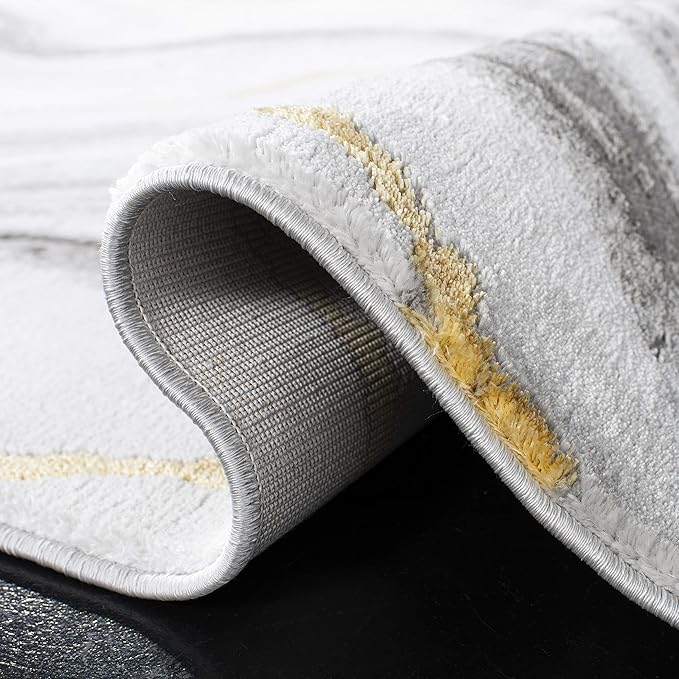 SAFAVIEH Craft Collection Runner Rug - 2'3" x 6', Grey & Gold, Modern Abstract Design, Non-Shedding & Easy Care, Ideal for High Traffic Areas in Living Room, Bedroom (CFT819F)
