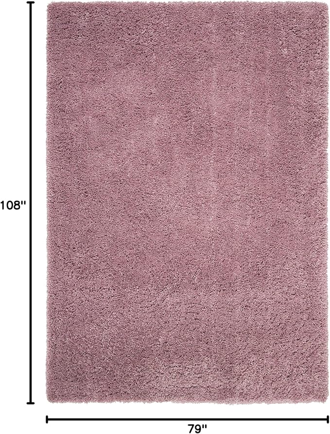 SAFAVIEH Fontana Shag 800 Collection Area Rug - 6'7" x 9', Pink, Shag & Flokati Design, Ideal for High Traffic Areas in Living Room, Bedroom & Dining Room (FNT800U-6)