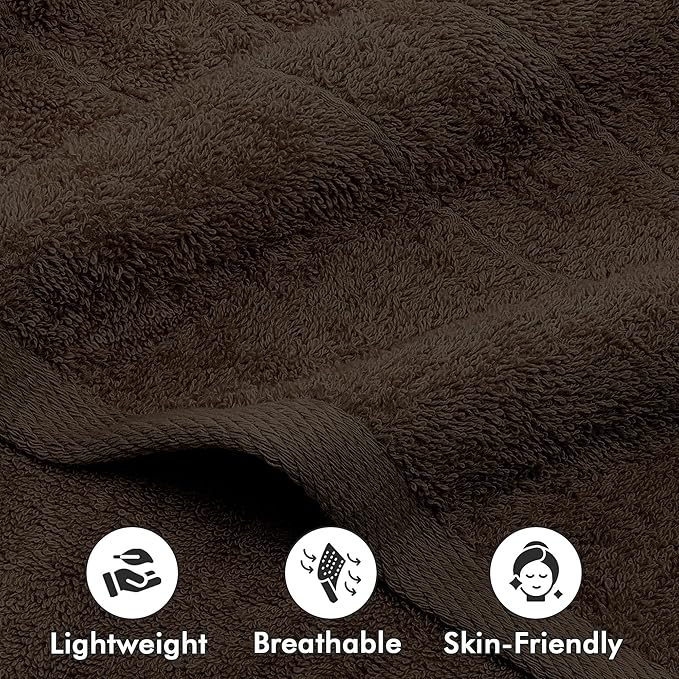 Bath Sheets – Extra Large Bathroom Sheet Set – Pack of 2 Jumbo Towels Dark Brown (71x35in) – 100% Cotton Soft Quick Dry Large Bath Towels for Adults Hotel Spa Bathroom Use