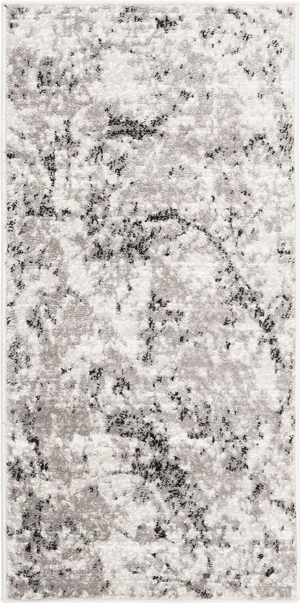 SAFAVIEH Skyler Collection 2' x 4' Grey/Ivory SKY186K Modern Abstract Non-Shedding Living Room Bedroom Accent Rug