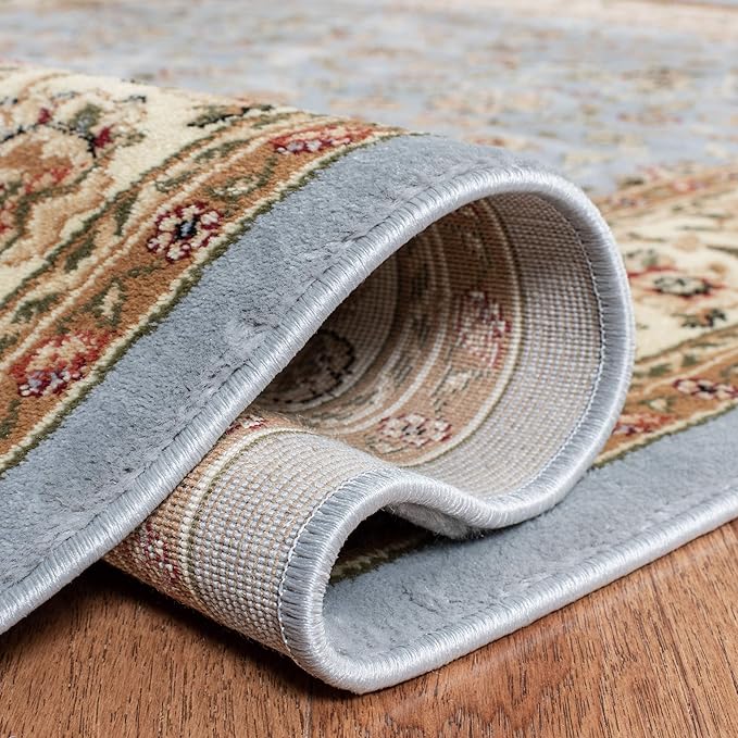 SAFAVIEH Lyndhurst Collection Accent Rug - 3'3" x 5'3", Light Blue & Ivory, Oriental Design, Non-Shedding & Easy Care, Ideal for High Traffic Areas in Entryway, Living Room, Bedroom (LNH312B)