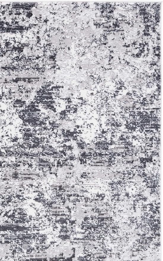 SAFAVIEH Amelia Collection Runner - 2'2" x 8', Charcoal & Ivory, Modern Abstract Design, Non-Shedding & Easy Care, Ideal for The Living Room, Dining, Bedroom (ALA705H)