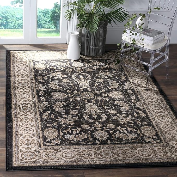 SAFAVIEH Lyndhurst Collection Accent Rug - 3'3" x 5'3", Light Beige & Anthracite, Design, Non-Shedding & Easy Care, Ideal for High Traffic Areas in Entryway, Living Room, Bedroom (LNH340K)