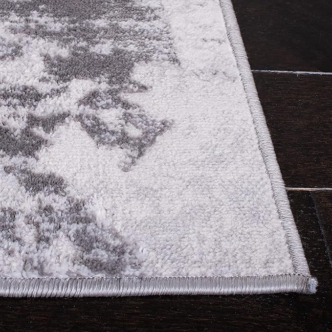 SAFAVIEH Amelia Collection Accent Rug - 3' x 5', Grey & Red, Modern Abstract Design, Non-Shedding & Easy Care, Ideal for High Traffic Areas in Entryway, Living Room, Bedroom (ALA293L)