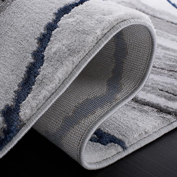SAFAVIEH Craft Collection Accent Rug - 2'3" x 4', Grey & Blue, Modern Abstract Design, Non-Shedding & Easy Care, Ideal for High Traffic Areas in Entryway, Living Room, Bedroom (CFT819N)