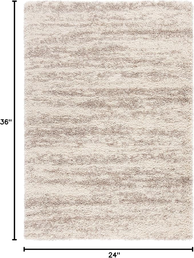 SAFAVIEH Hudson Shag Collection Accent Rug - 2' x 3', Ivory & Beige, Modern Design, Non-Shedding & Easy Care, 2-inch Thick Ideal for High Traffic Areas in Entryway, Living Room, Bedroom (SGH206B)