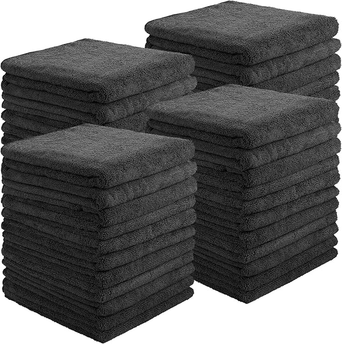 26 Pcs Salon Bleach Proof Towels Highly Absorbent Hair Towels Hand Facial Cloths Bleach Resistant for Salon Barber Spa Beauty Bath Hair Stylist(Black,16 x 29 Inch,Classic)