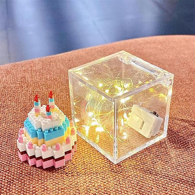 KissYou Small Acrylic Box Clear Boxes with Lid Acrylic Hinged Lid Box Coffee Pod Holder Candy Contanier Transparent Lucite Square Cube